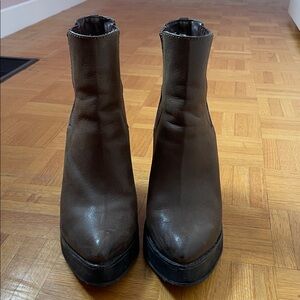 RUDSAK Brown Leather Platform Ankle Boots